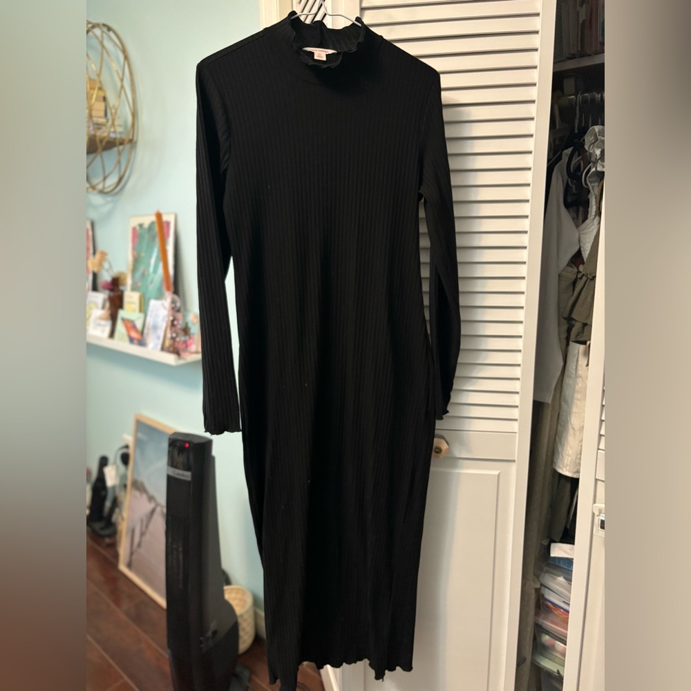 Joe fresh Black Ribbed Dress